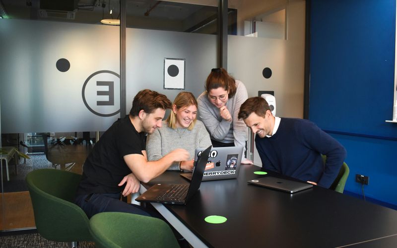IT professionals reviewing business technology