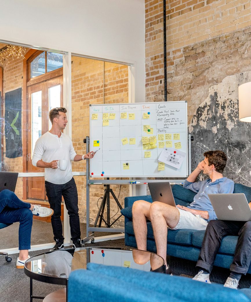 Business owner working with start-up technology